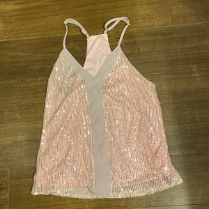 Y2K pink sequin top